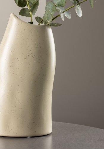 VENTURE DESIGN Ernst vase - beige/sorte prikker stentj (12x9x23H)