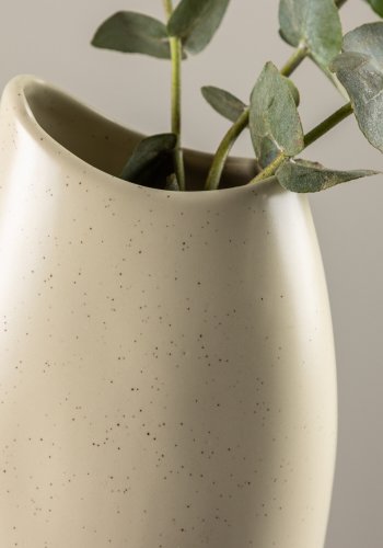 VENTURE DESIGN Ernst vase - beige/sorte prikker stentj (12x9x23H)