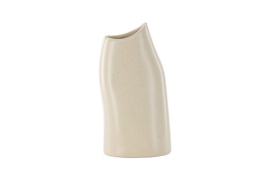 VENTURE DESIGN Ernst vase - beige/sorte prikker stentj (12x9x23H)