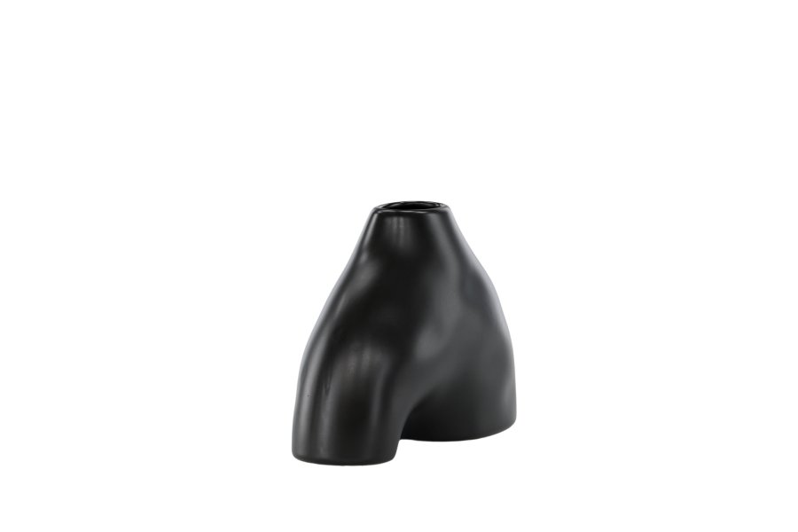 VENTURE DESIGN Kento vase - svart steinty (21x8x15H)