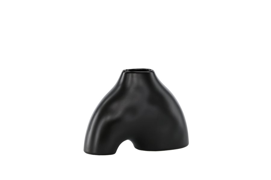 VENTURE DESIGN Kento vase - svart steinty (21x8x15H)
