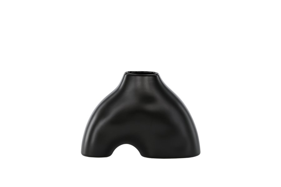 VENTURE DESIGN Kento vase - svart steinty (21x8x15H)