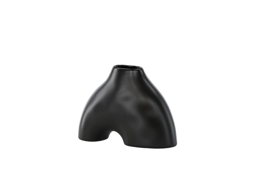 VENTURE DESIGN Kento vase - svart steinty (21x8x15H)
