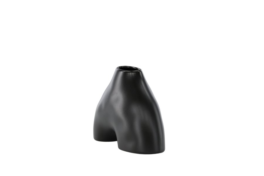 VENTURE DESIGN Kento vase - svart steinty (21x8x15H)