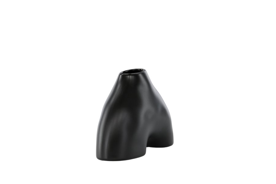 VENTURE DESIGN Kento vase - svart steinty (21x8x15H)