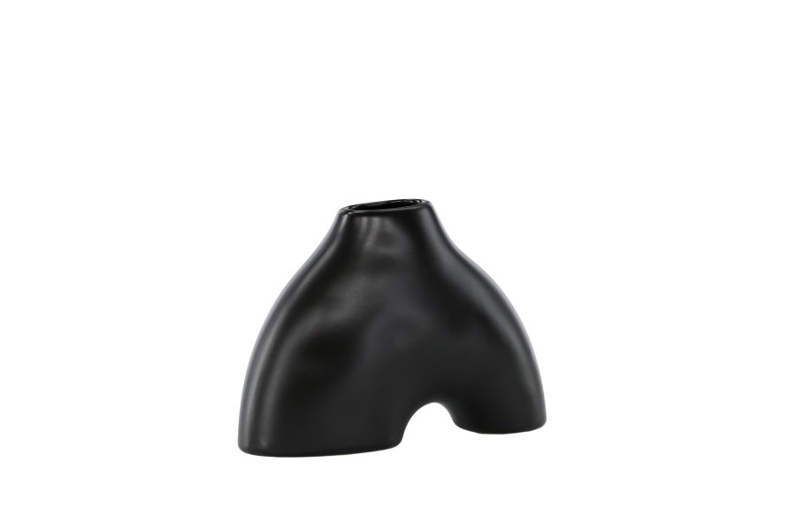 VENTURE DESIGN Kento vase - svart steinty (21x8x15H)