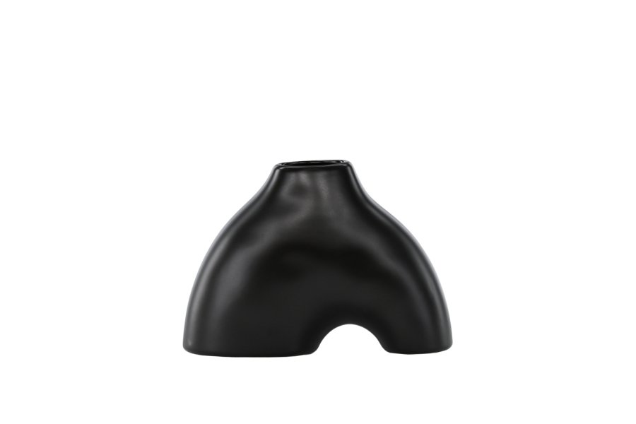 VENTURE DESIGN Kento vase - svart steinty (21x8x15H)
