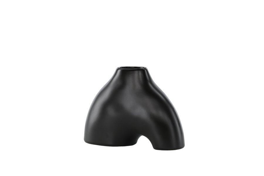 VENTURE DESIGN Kento vase - svart steinty (21x8x15H)