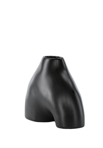 VENTURE DESIGN Kento vase - svart steinty (21x8x15H)