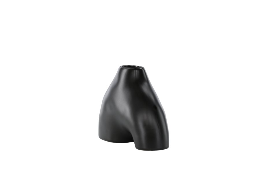 VENTURE DESIGN Kento vase - svart steinty (21x8x15H)