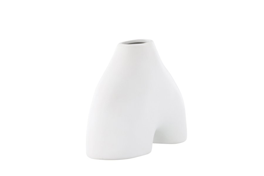 VENTURE DESIGN Kento vase - hvitt steinty (21x8x15H)
