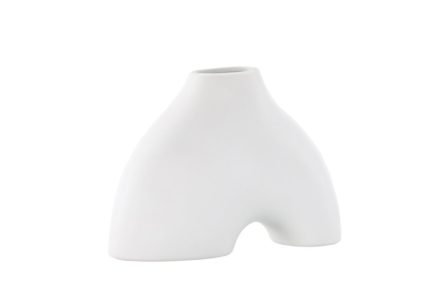 VENTURE DESIGN Kento vase - hvitt steinty (21x8x15H)