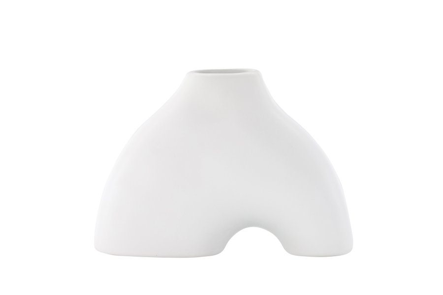 VENTURE DESIGN Kento vase - hvitt steinty (21x8x15H)