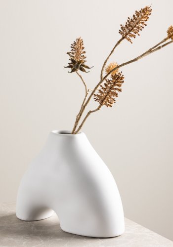 VENTURE DESIGN Kento vase - hvitt steinty (21x8x15H)