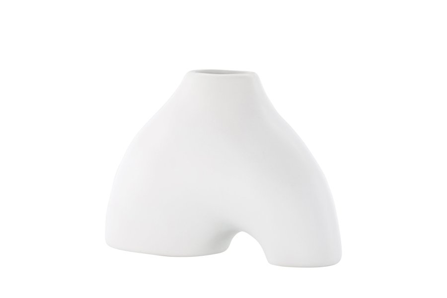 VENTURE DESIGN Kento vase - hvitt steinty (21x8x15H)