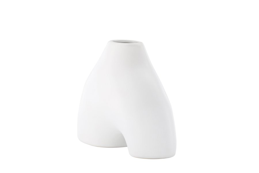 VENTURE DESIGN Kento vase - hvitt steinty (21x8x15H)