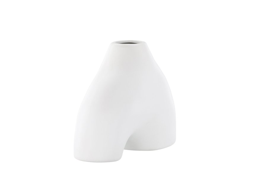 VENTURE DESIGN Kento vase - hvitt steinty (21x8x15H)