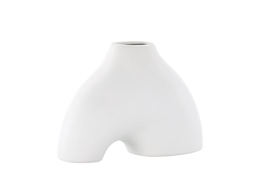 VENTURE DESIGN Kento vase - hvitt steinty (21x8x15H)