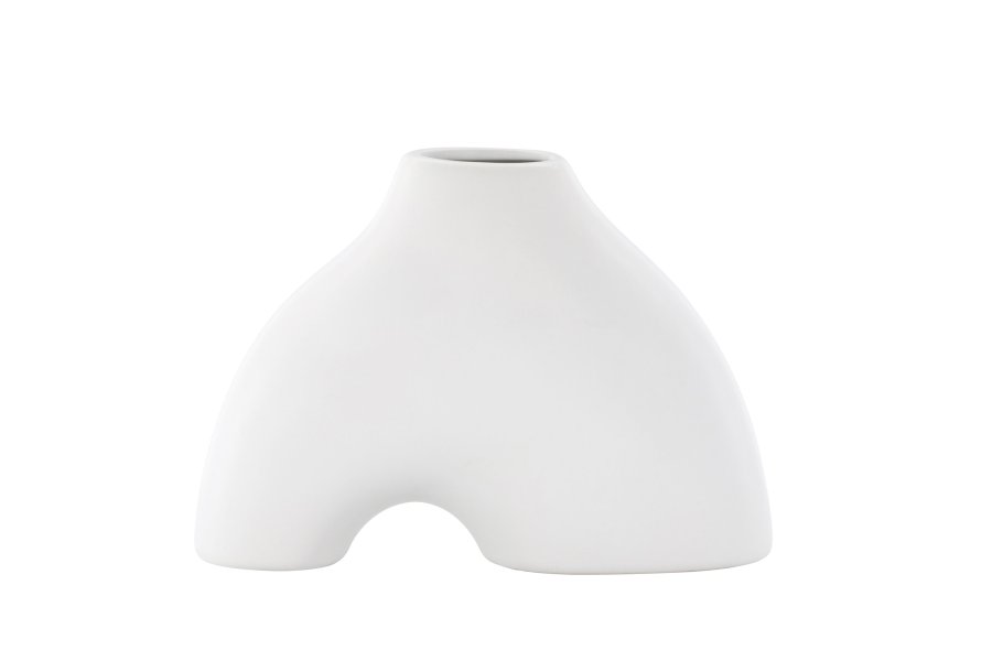 VENTURE DESIGN Kento vase - hvitt steinty (21x8x15H)