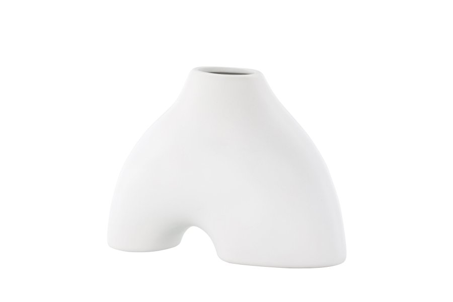 VENTURE DESIGN Kento vase - hvitt steinty (21x8x15H)