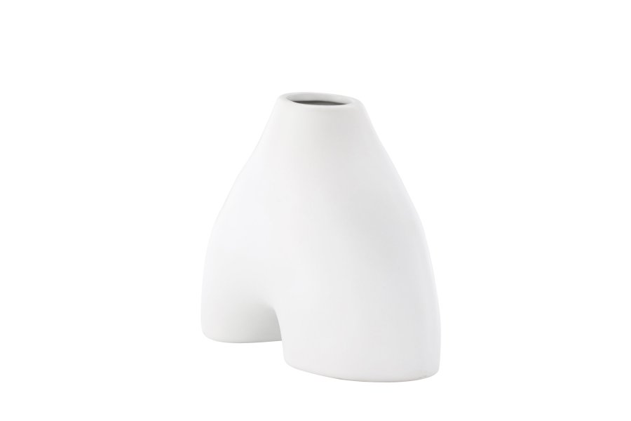 VENTURE DESIGN Kento vase - hvitt steinty (21x8x15H)