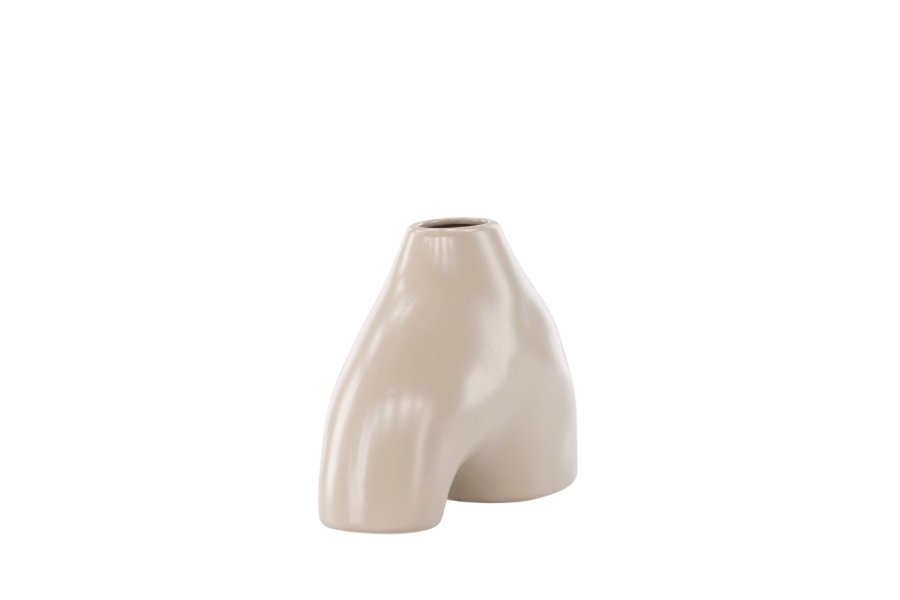 VENTURE DESIGN Kento vase - beige steinty (21x8x15H)