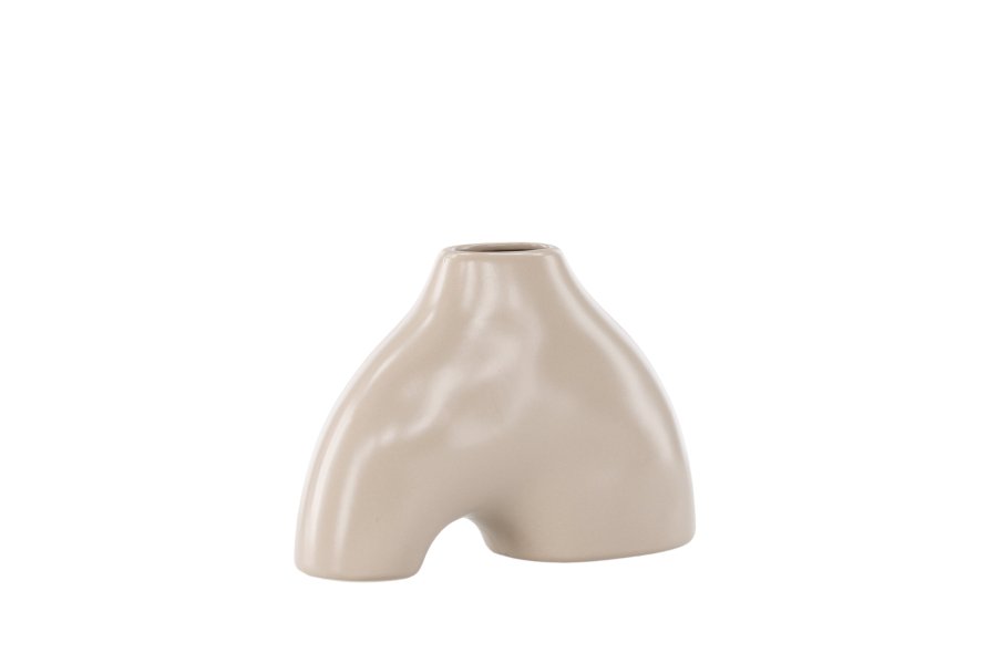 VENTURE DESIGN Kento vase - beige steinty (21x8x15H)