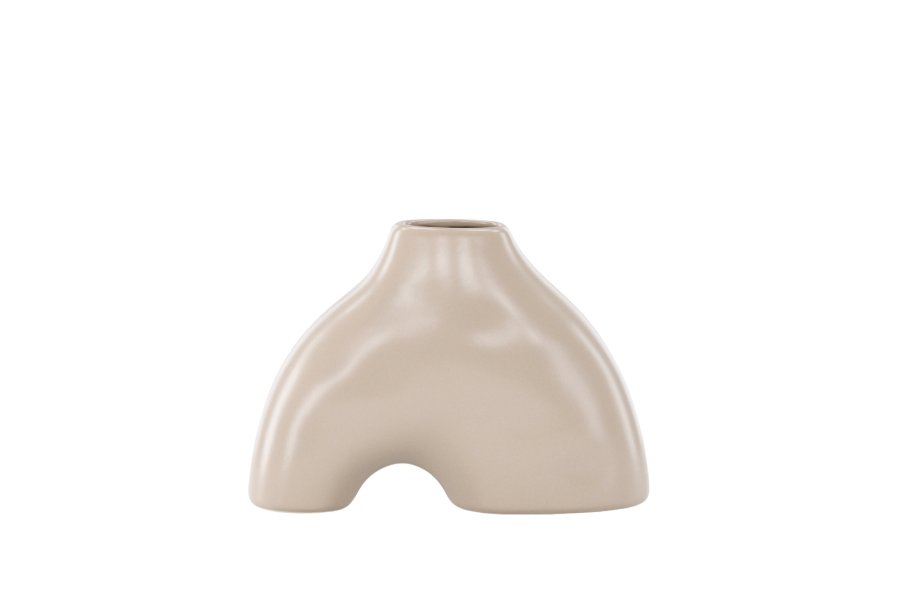 VENTURE DESIGN Kento vase - beige steinty (21x8x15H)