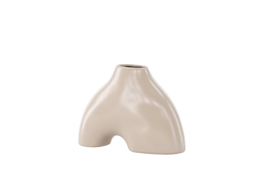 VENTURE DESIGN Kento vase - beige steinty (21x8x15H)