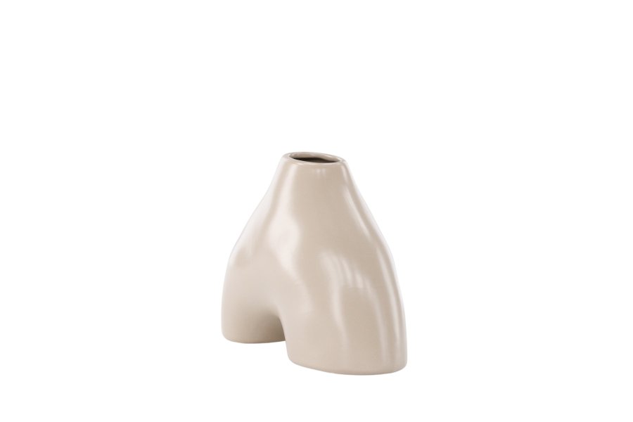 VENTURE DESIGN Kento vase - beige steinty (21x8x15H)