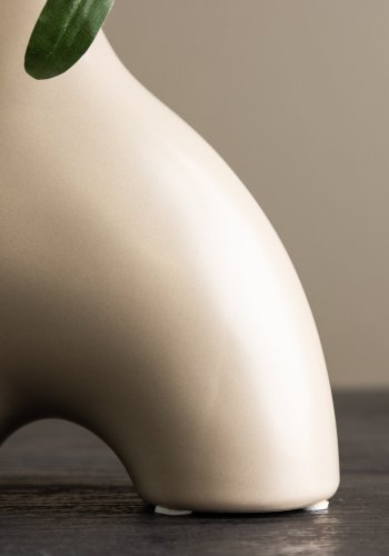 VENTURE DESIGN Kento vase - beige steinty (21x8x15H)