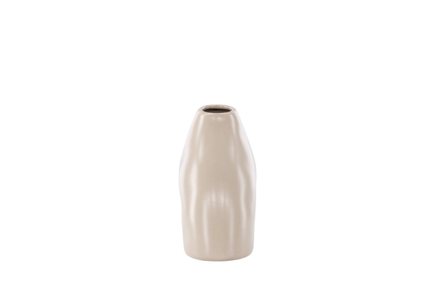VENTURE DESIGN Kento vase - beige steinty (21x8x15H)