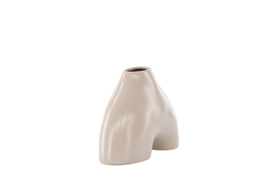 VENTURE DESIGN Kento vase - beige steinty (21x8x15H)