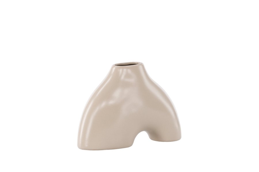 VENTURE DESIGN Kento vase - beige steinty (21x8x15H)