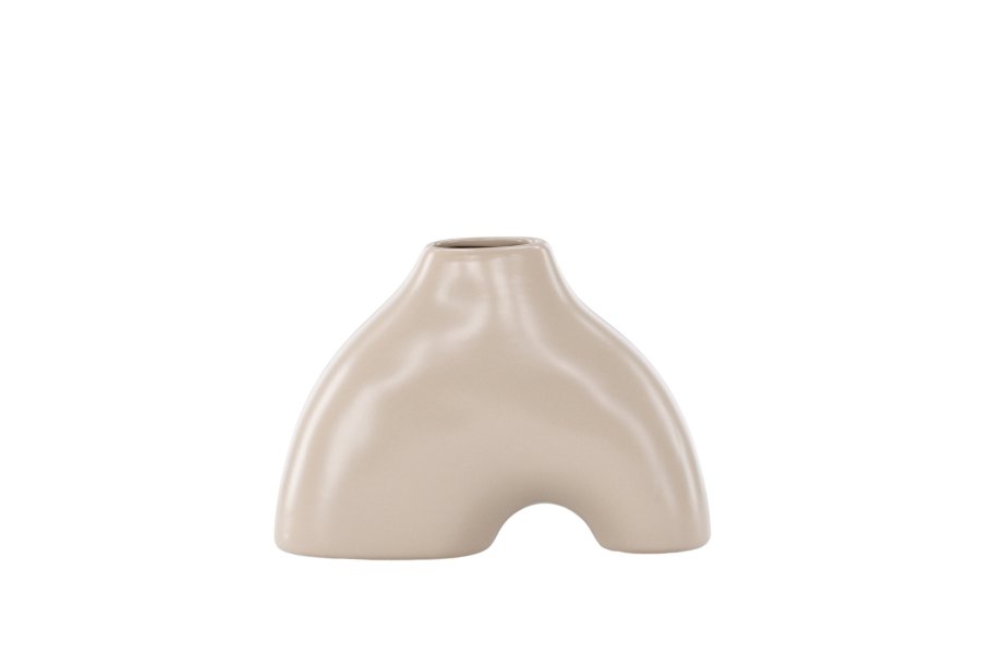 VENTURE DESIGN Kento vase - beige steinty (21x8x15H)