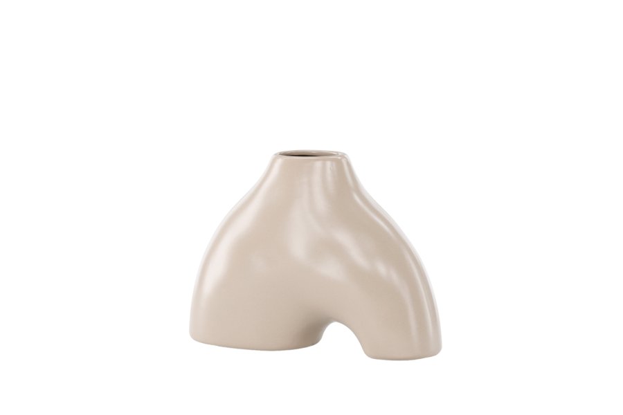 VENTURE DESIGN Kento vase - beige steinty (21x8x15H)