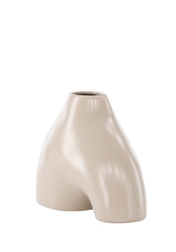 VENTURE DESIGN Kento vase - beige steinty (21x8x15H)