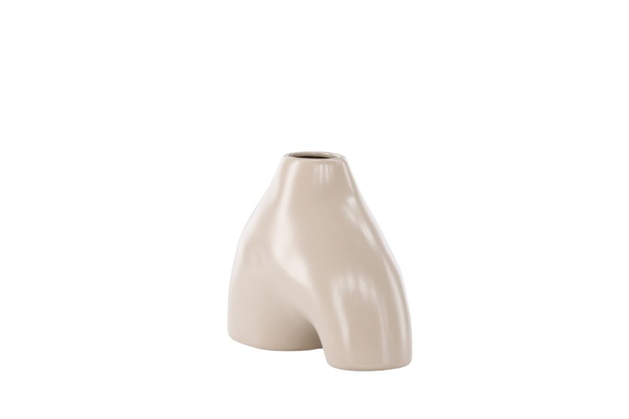 VENTURE DESIGN Kento vase - beige steinty (21x8x15H)
