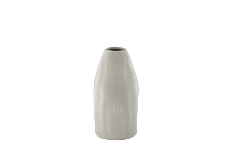 VENTURE DESIGN Kento vase - lys gr steinty (21x8x15H)