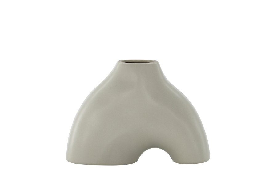 VENTURE DESIGN Kento vase - lys gr steinty (21x8x15H)