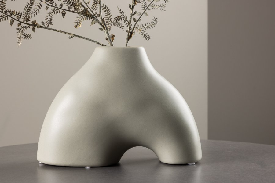 VENTURE DESIGN Kento vase - lys gr steinty (21x8x15H)