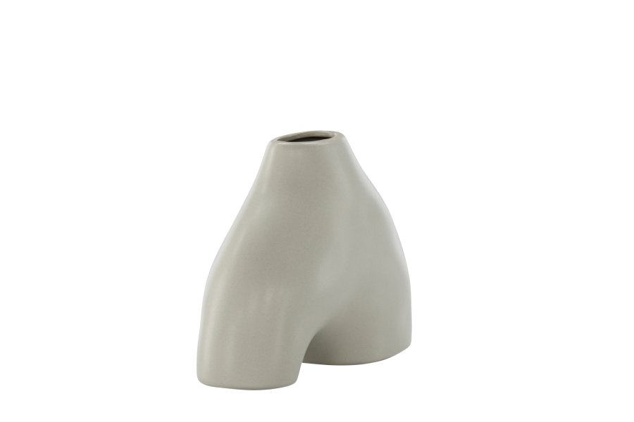 VENTURE DESIGN Kento vase - lys gr steinty (21x8x15H)