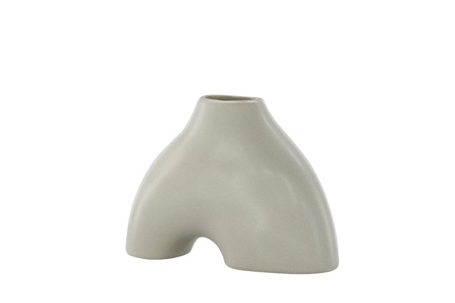 VENTURE DESIGN Kento vase - lys gr steinty (21x8x15H)