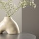 VENTURE DESIGN Kento vase - beige/svarte prikker steinty (21x8x15H)