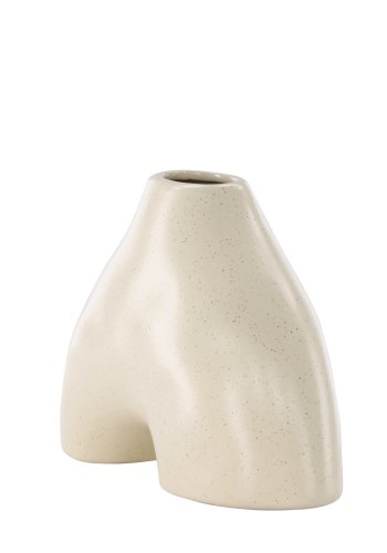 VENTURE DESIGN Kento vase - beige/svarte prikker steinty (21x8x15H)