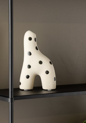 VENTURE DESIGN Aya vase - hvite/svarte prikker steinty (9x4x16H)