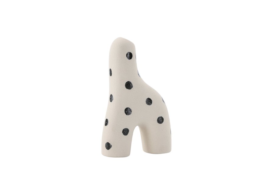 VENTURE DESIGN Aya vase - hvite/svarte prikker steinty (9x4x16H)