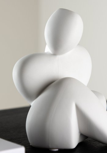 VENTURE DESIGN Floda-Skulptur – weißes Steingut (11 x 9 x 14 H)