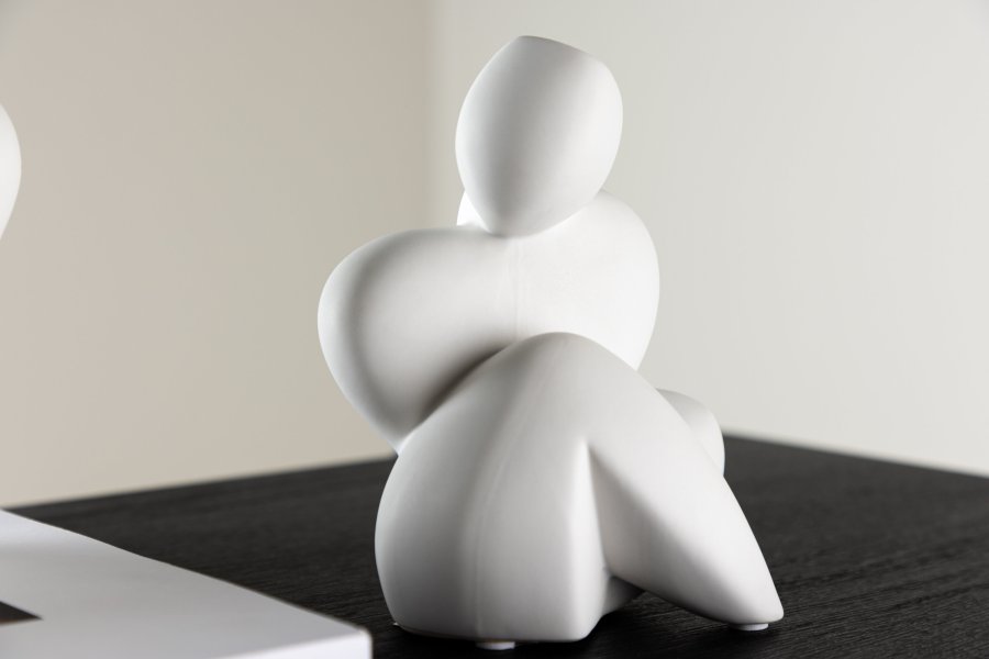 VENTURE DESIGN Floda-Skulptur – weißes Steingut (11 x 9 x 14 H)