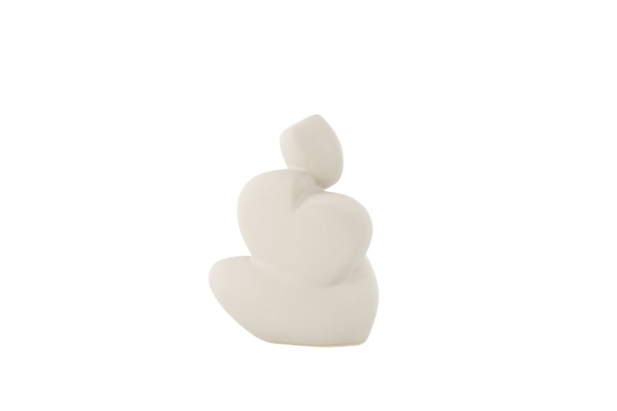 VENTURE DESIGN Floda-Skulptur – hellgraues Steingut (11 x 9 x 14 H)